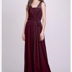 Theia Bridesmaids Tulle jumpsuit 12 NWOT purple plum Garnet Jumper style 910234